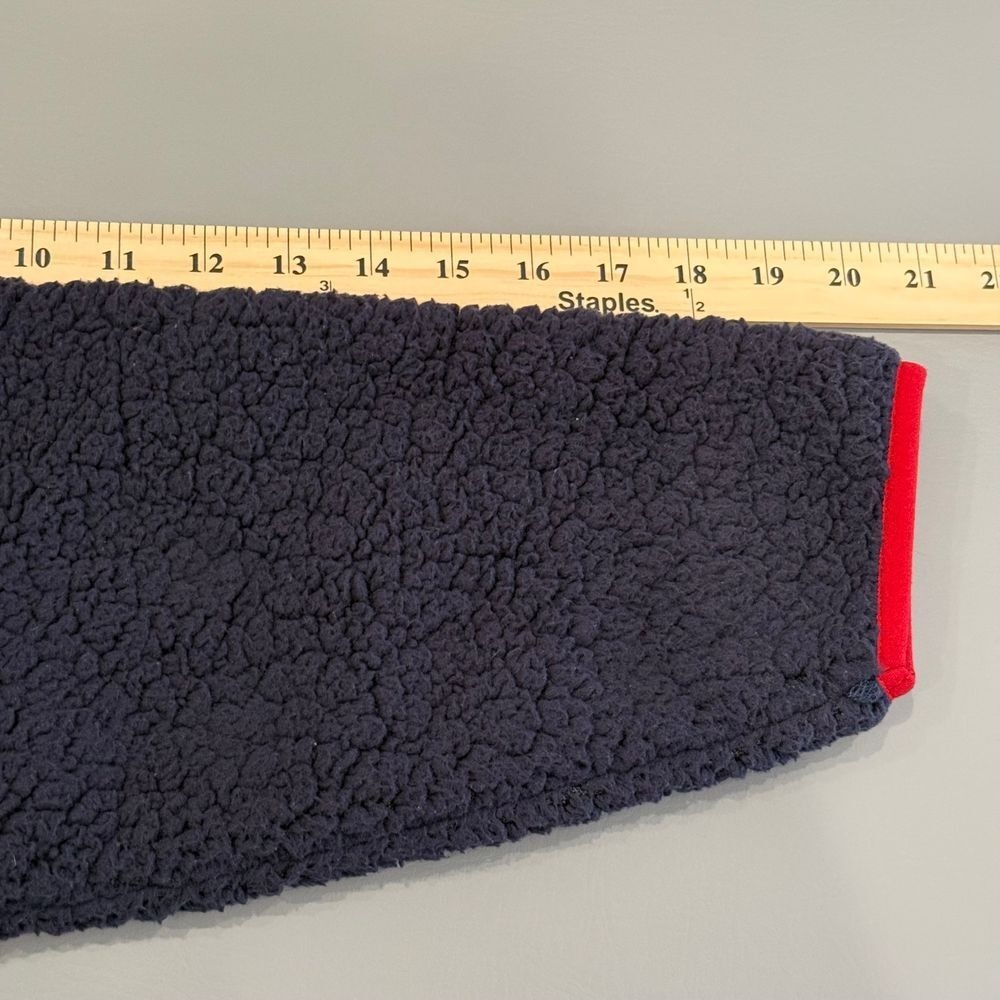 Tommy Hilfiger Sport Sherpa Fleece Quarter Zip Pullover Navy Red Trim L/G - Picture 4 of 7